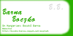 barna boczko business card